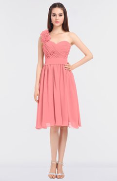 ColsBM Mina Shell Pink Romantic A-line Asymmetric Neckline Sleeveless Knee Length Bridesmaid Dresses