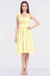 ColsBM Mina Soft Yellow Romantic A-line Asymmetric Neckline Sleeveless Knee Length Bridesmaid Dresses