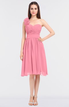 ColsBM Mina Watermelon Romantic A-line Asymmetric Neckline Sleeveless Knee Length Bridesmaid Dresses