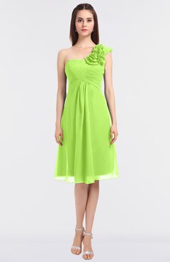 ColsBM Zoie Bright Green Sexy A-line Asymmetric Neckline Sleeveless Knee Length Bridesmaid Dresses