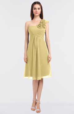 ColsBM Zoie Gold Sexy A-line Asymmetric Neckline Sleeveless Knee Length Bridesmaid Dresses