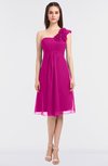 ColsBM Zoie Hot Pink Sexy A-line Asymmetric Neckline Sleeveless Knee Length Bridesmaid Dresses