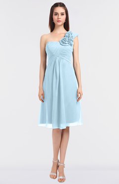 ColsBM Zoie Ice Blue Sexy A-line Asymmetric Neckline Sleeveless Knee Length Bridesmaid Dresses