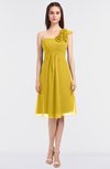 ColsBM Zoie Lemon Curry Sexy A-line Asymmetric Neckline Sleeveless Knee Length Bridesmaid Dresses