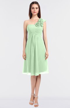 ColsBM Zoie Light Green Sexy A-line Asymmetric Neckline Sleeveless Knee Length Bridesmaid Dresses