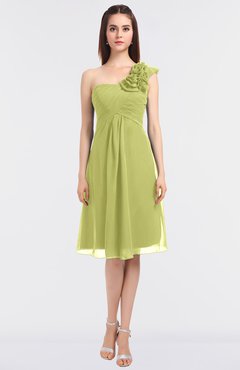 ColsBM Zoie Linden Green Sexy A-line Asymmetric Neckline Sleeveless Knee Length Bridesmaid Dresses