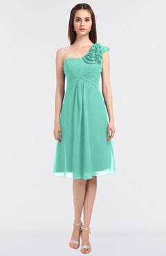 ColsBM Zoie Mint Green Sexy A-line Asymmetric Neckline Sleeveless Knee Length Bridesmaid Dresses