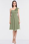 ColsBM Zoie Moss Green Sexy A-line Asymmetric Neckline Sleeveless Knee Length Bridesmaid Dresses