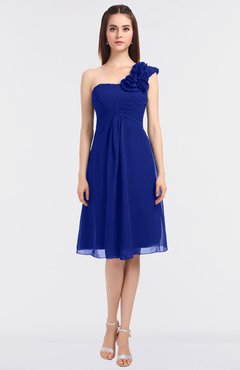 ColsBM Zoie Nautical Blue Sexy A-line Asymmetric Neckline Sleeveless Knee Length Bridesmaid Dresses