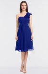ColsBM Zoie Nautical Blue Sexy A-line Asymmetric Neckline Sleeveless Knee Length Bridesmaid Dresses