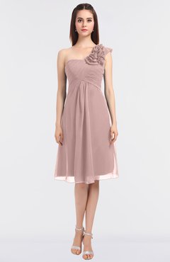 ColsBM Zoie Nectar Pink Sexy A-line Asymmetric Neckline Sleeveless Knee Length Bridesmaid Dresses