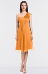 ColsBM Zoie Orange Sexy A-line Asymmetric Neckline Sleeveless Knee Length Bridesmaid Dresses