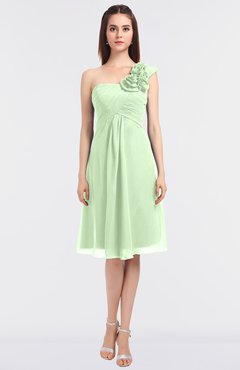 ColsBM Zoie Pale Green Sexy A-line Asymmetric Neckline Sleeveless Knee Length Bridesmaid Dresses