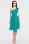 ColsBM Zoie Peacock Blue Sexy A-line Asymmetric Neckline Sleeveless Knee Length Bridesmaid Dresses