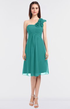ColsBM Zoie Porcelain Sexy A-line Asymmetric Neckline Sleeveless Knee Length Bridesmaid Dresses