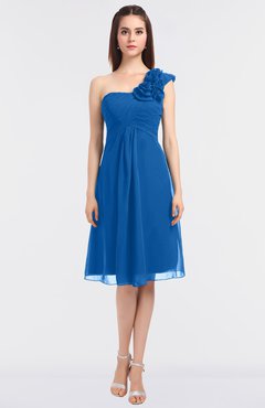 ColsBM Zoie Royal Blue Sexy A-line Asymmetric Neckline Sleeveless Knee Length Bridesmaid Dresses