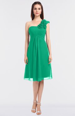 ColsBM Zoie Sea Green Sexy A-line Asymmetric Neckline Sleeveless Knee Length Bridesmaid Dresses
