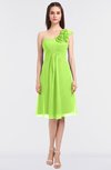 ColsBM Zoie Sharp Green Sexy A-line Asymmetric Neckline Sleeveless Knee Length Bridesmaid Dresses