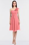 ColsBM Zoie Shell Pink Sexy A-line Asymmetric Neckline Sleeveless Knee Length Bridesmaid Dresses