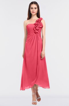 ColsBM Chelsea Guava Sexy A-line Asymmetric Neckline Half Backless Flower Bridesmaid Dresses