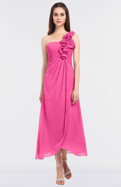 ColsBM Chelsea Rose Pink Sexy A-line Asymmetric Neckline Half Backless Flower Bridesmaid Dresses