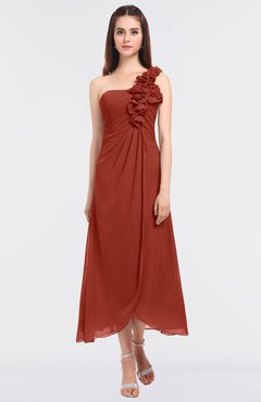 ColsBM Chelsea Rust Sexy A-line Asymmetric Neckline Half Backless Flower Bridesmaid Dresses