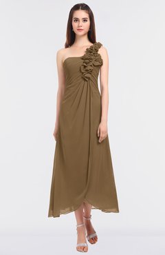 ColsBM Chelsea Truffle Sexy A-line Asymmetric Neckline Half Backless Flower Bridesmaid Dresses