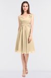 ColsBM Kiley Apricot Gelato Glamorous A-line Asymmetric Neckline Sleeveless Zip up Knee Length Bridesmaid Dresses