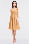 ColsBM Kiley Apricot Glamorous A-line Asymmetric Neckline Sleeveless Zip up Knee Length Bridesmaid Dresses