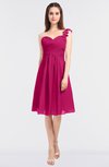 ColsBM Kiley Beetroot Purple Glamorous A-line Asymmetric Neckline Sleeveless Zip up Knee Length Bridesmaid Dresses