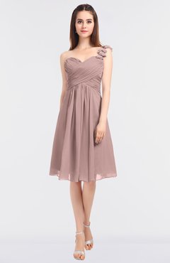 ColsBM Kiley Blush Pink Glamorous A-line Asymmetric Neckline Sleeveless Zip up Knee Length Bridesmaid Dresses
