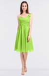 ColsBM Kiley Bright Green Glamorous A-line Asymmetric Neckline Sleeveless Zip up Knee Length Bridesmaid Dresses