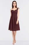 ColsBM Kiley Burgundy Glamorous A-line Asymmetric Neckline Sleeveless Zip up Knee Length Bridesmaid Dresses