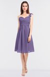 ColsBM Kiley Chalk Violet Glamorous A-line Asymmetric Neckline Sleeveless Zip up Knee Length Bridesmaid Dresses