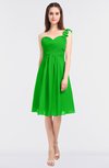 ColsBM Kiley Classic Green Glamorous A-line Asymmetric Neckline Sleeveless Zip up Knee Length Bridesmaid Dresses