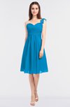 ColsBM Kiley Cornflower Blue Glamorous A-line Asymmetric Neckline Sleeveless Zip up Knee Length Bridesmaid Dresses