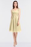 ColsBM Kiley Cornhusk Glamorous A-line Asymmetric Neckline Sleeveless Zip up Knee Length Bridesmaid Dresses