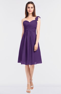 ColsBM Kiley Dark Purple Glamorous A-line Asymmetric Neckline Sleeveless Zip up Knee Length Bridesmaid Dresses