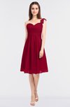 ColsBM Kiley Dark Red Glamorous A-line Asymmetric Neckline Sleeveless Zip up Knee Length Bridesmaid Dresses