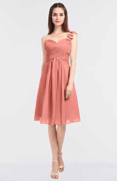 ColsBM Kiley Desert Flower Glamorous A-line Asymmetric Neckline Sleeveless Zip up Knee Length Bridesmaid Dresses