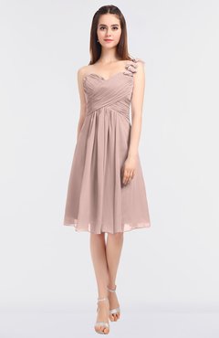 ColsBM Kiley Dusty Rose Glamorous A-line Asymmetric Neckline Sleeveless Zip up Knee Length Bridesmaid Dresses