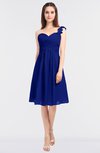 ColsBM Kiley Electric Blue Glamorous A-line Asymmetric Neckline Sleeveless Zip up Knee Length Bridesmaid Dresses
