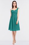 ColsBM Kiley Emerald Green Glamorous A-line Asymmetric Neckline Sleeveless Zip up Knee Length Bridesmaid Dresses