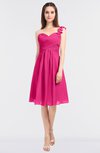 ColsBM Kiley Fandango Pink Glamorous A-line Asymmetric Neckline Sleeveless Zip up Knee Length Bridesmaid Dresses