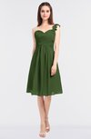 ColsBM Kiley Garden Green Glamorous A-line Asymmetric Neckline Sleeveless Zip up Knee Length Bridesmaid Dresses