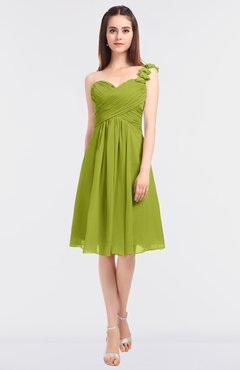 ColsBM Kiley Green Oasis Glamorous A-line Asymmetric Neckline Sleeveless Zip up Knee Length Bridesmaid Dresses