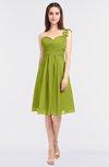 ColsBM Kiley Green Oasis Glamorous A-line Asymmetric Neckline Sleeveless Zip up Knee Length Bridesmaid Dresses