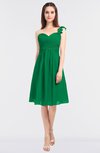 ColsBM Kiley Green Glamorous A-line Asymmetric Neckline Sleeveless Zip up Knee Length Bridesmaid Dresses