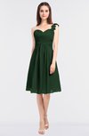 ColsBM Kiley Hunter Green Glamorous A-line Asymmetric Neckline Sleeveless Zip up Knee Length Bridesmaid Dresses