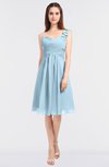 ColsBM Kiley Ice Blue Glamorous A-line Asymmetric Neckline Sleeveless Zip up Knee Length Bridesmaid Dresses